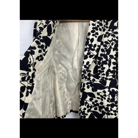 VTG Chadwick Classics Women's 4P Linen Cotton Blazer Jacket Ivory Black Floral - Picture 5 of 7
